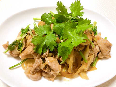 簡単タイ風♪豚肉のパクチー炒め